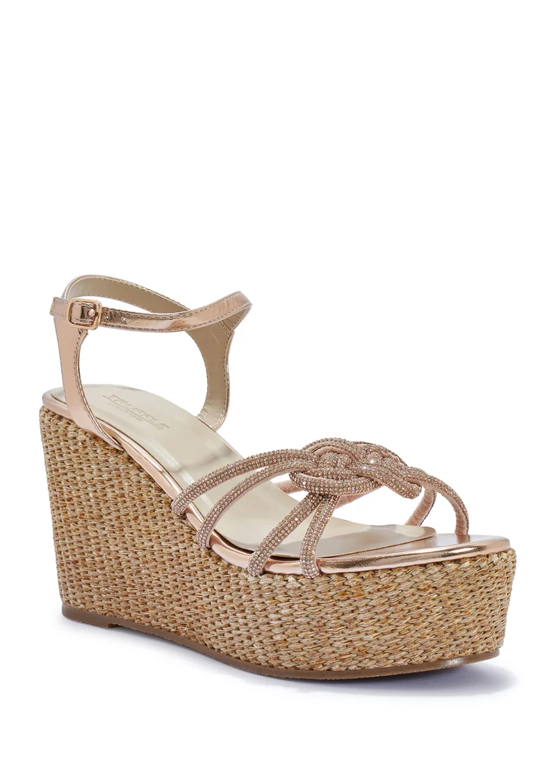 ترافل من نمشي Ankle Strap Multi Strap Knotted High Wedge Sandal