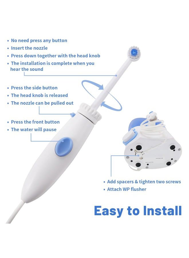 Oralphi Replacement Hose and Handle Parts Compatible with Waterpik Water Flosser WP-100 WP-300 WP-660 WP-900 Series Oral Irrigator, Plastic Handle, Oral Hygiene Accessories (Pause Button) - Image 5