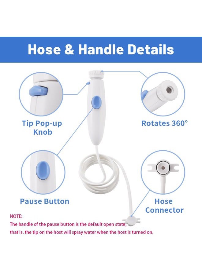 Oralphi Replacement Hose and Handle Parts Compatible with Waterpik Water Flosser WP-100 WP-300 WP-660 WP-900 Series Oral Irrigator, Plastic Handle, Oral Hygiene Accessories (Pause Button) - Image 4