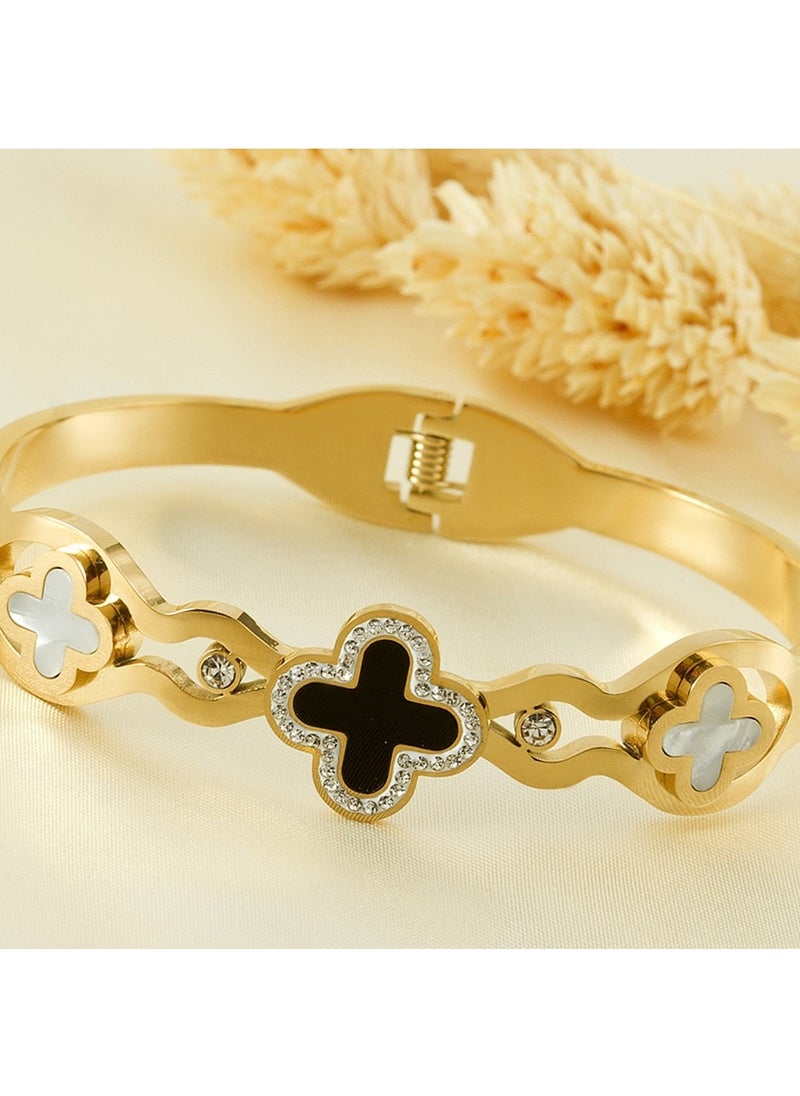 Xuping Jewelry - Lv Ramond Mother of Pearl Steel Bracelet - Image 1