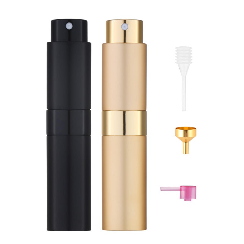 Tekson 8ml Travel Perfume Atomizer Refillable Mini Cologne Spray Bottle Empty Small Aftershave Portable Sprayer for Liquid Dispenser BlackGold - Image 3