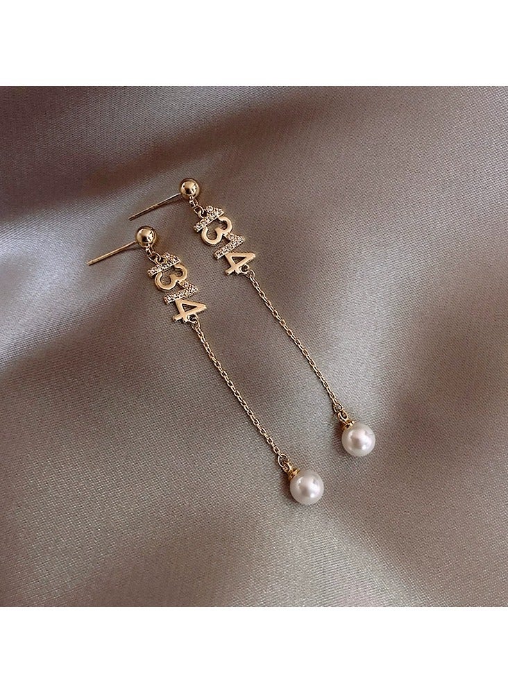 Goolsky Romantic 1314 Dangle Earrings for Women – Sterling Silver Pearl Tassel Drop Earrings, Valentine’s Day Gift