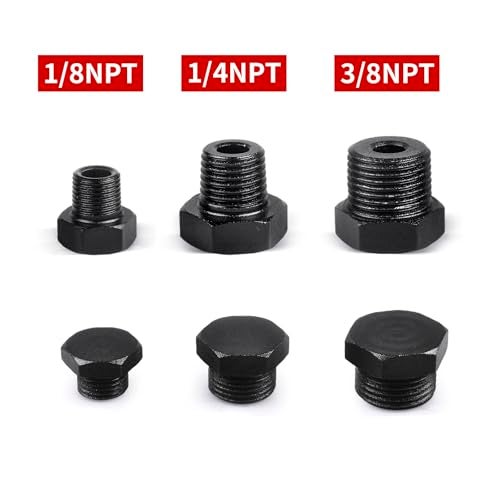 CNRAQR 14 NPT Plug Male Hex Head Fitting Adapter Aluminum Black Anodized 4PCS - Image 3