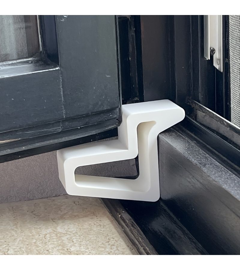 White Multi Purpose Door and Window Stopper Anti Collision Clamp Kit - Image 1