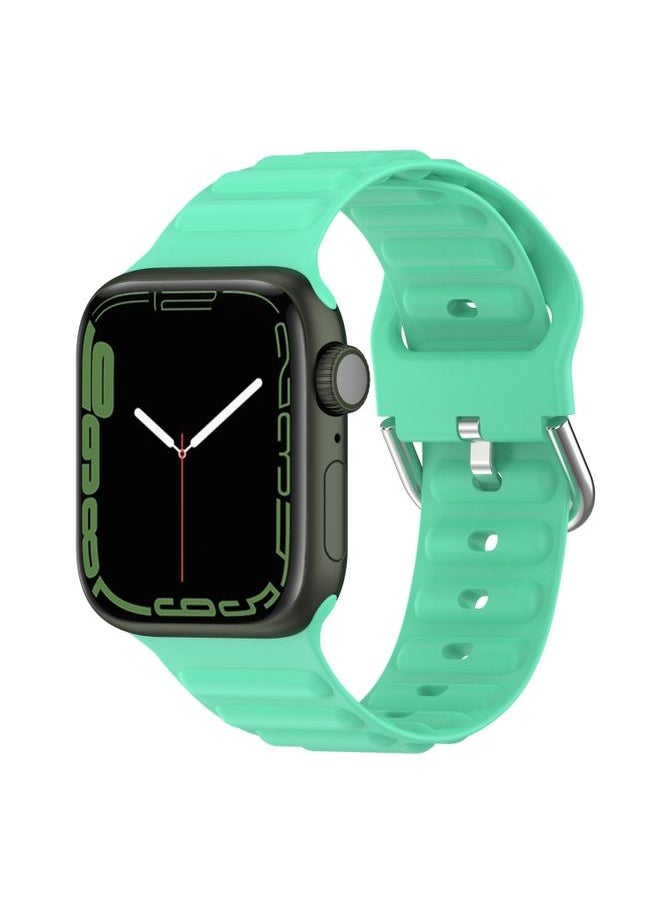 Generic - Replacement Strap Ocean Ripple Watch Band For Apple Watch Series 8&7 41mm / SE 2&6&SE&5&4 40mm Spearmint Green - Image 1