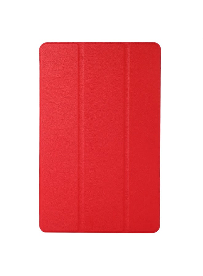 Ipad Pro 11 Air4 Air5 Tri-Fold Caster Leather Case For IPad 12.9 2022 Tablet Protective Case-Color:Red-Applicable Model:iPad Air 11 2024/air4 10.9/ Air5 10.9 - Image 1