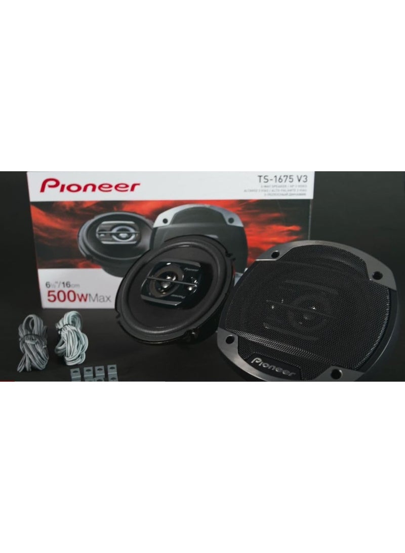Pioneer TS-1675V3 6.5″ 3-Way Car Speakers – 500W Max / 80W RMS – 2 Years Warranty - Image 1