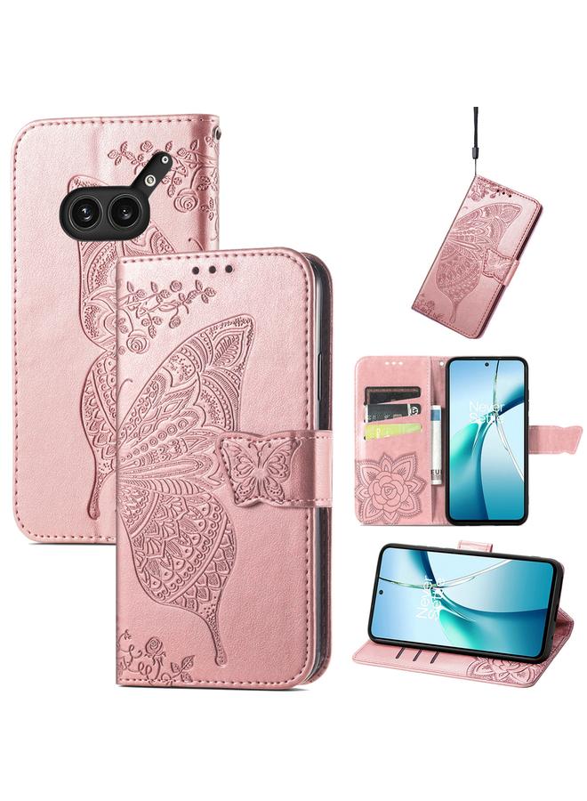 Case For Nothing Phone 2a Plus Butterfly Love Flower Embossed Leather Phone Case