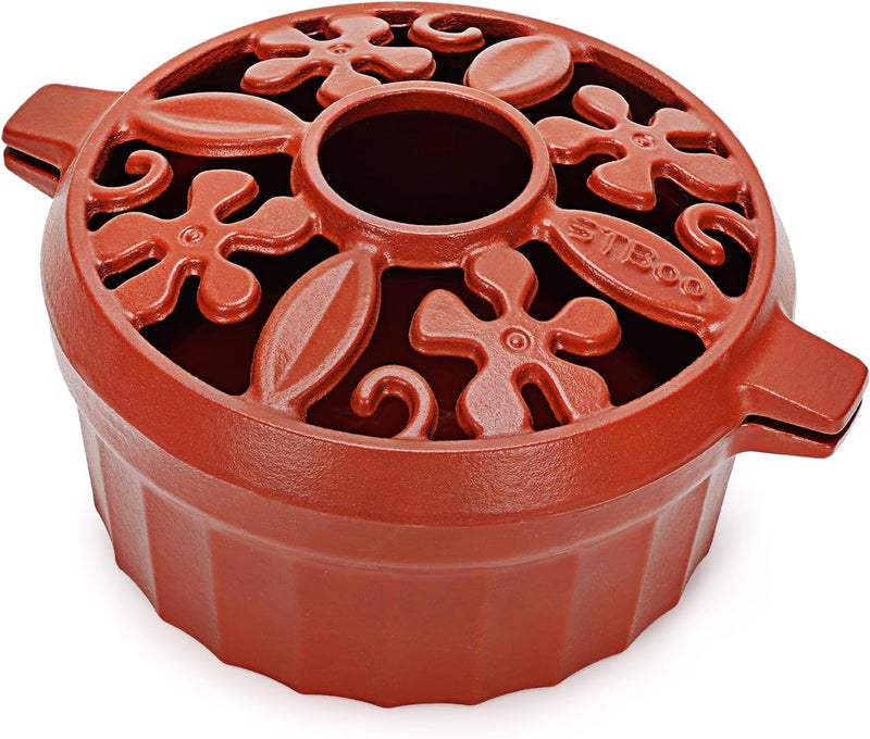 STBoo Wood Stove Steamer Cast Iron Fireplace Humidifier  Indoor Pot for Home Heating  Round Bowl Fire Place Stove Covers Accessories Decorative  Matte Finish  Rust Resistan  27 Quart Red
