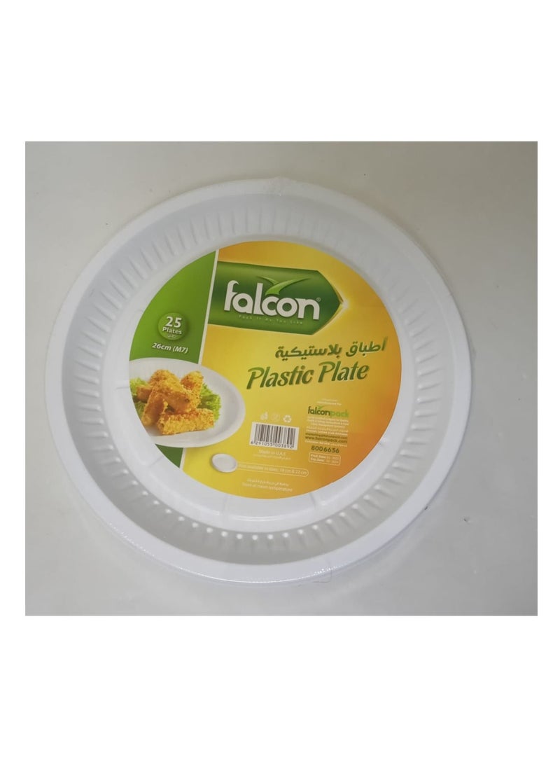 فالكون باك عبوة من 2 × 25 قطعة طبق بلاستيك دائري فالكون 26 سم - Image 2