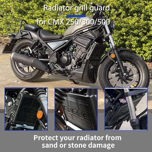 WOOGA Motorcycle Black Radiator Guard Protector Grille Grill Cover Shrouds Cooler Protector fit for HONDA CMX 500 Rebel CMX 250 CMX 300 Accessories 2017 2018 2019 2020 2021 2022 2023 2024 2025 - Image 3