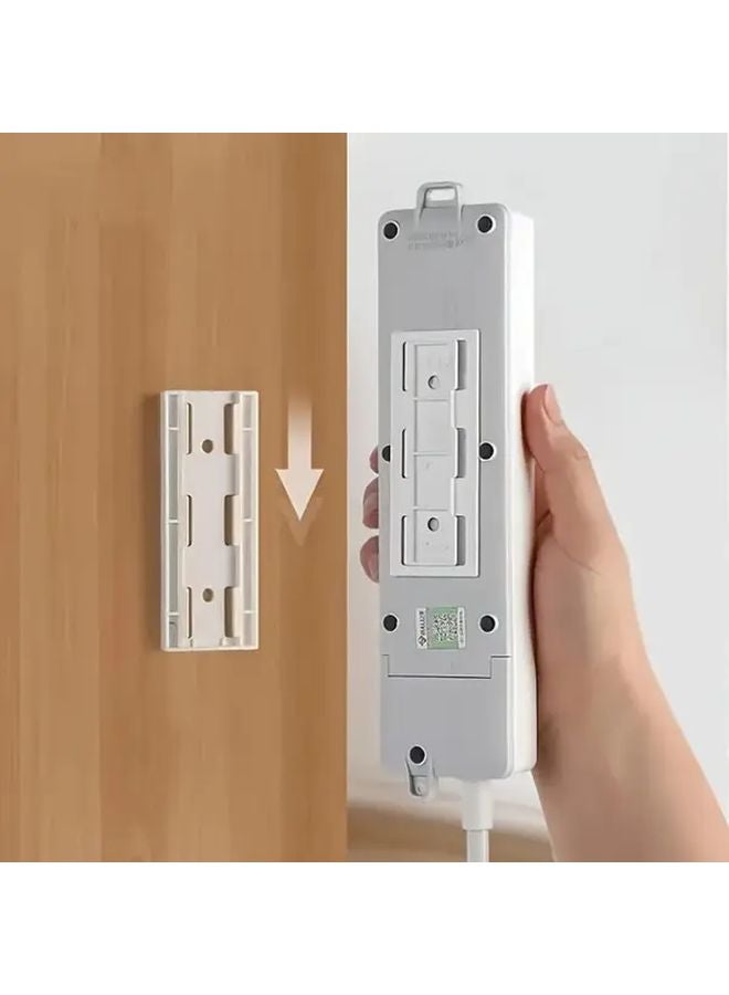 5Pcs White Self Adhesive Power Strip Holder No Drill Wall Mount Cable Management - Image 2
