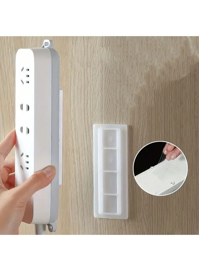 5Pcs White Self Adhesive Power Strip Holder No Drill Wall Mount Cable Management - Image 3