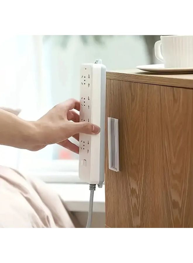 5Pcs White Self Adhesive Power Strip Holder No Drill Wall Mount Cable Management - Image 4