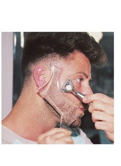 Shaving Template Beard Shaping Tool Transparent Styling Comb Templates for Goatee Mustache Sideburns Jaw Cheek Neck Line Symmetric Curve Step Cut Trimmer Barber Supplies Set Stencil
