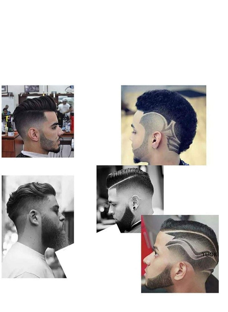 SYOSI - Shaving Template Beard Shaping Tool Transparent Styling Comb Templates for Goatee Mustache Sideburns Jaw Cheek Neck Line Symmetric Curve Step Cut Trimmer Barber Supplies Set Stencil - Image 1