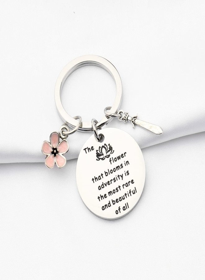 BNQL Princess Mulan Inspired Cuff Bracelet Keychain The Flower That Blooms in Adversity Jewelry Gift for Her (keychain S) - Image 3
