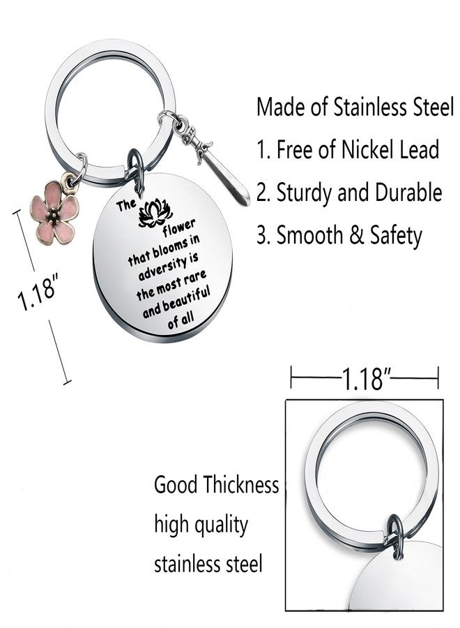 BNQL Princess Mulan Inspired Cuff Bracelet Keychain The Flower That Blooms in Adversity Jewelry Gift for Her (keychain S) - Image 2