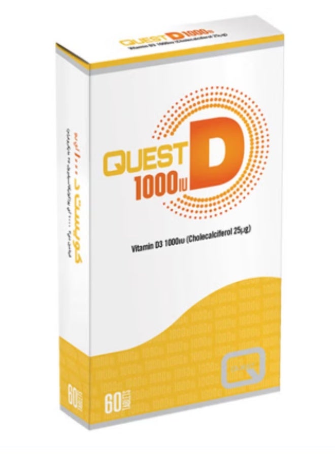 Quest D Vitamin D3 1000 IU Tablets Pack of 60 – Daily Wellness & Immunity