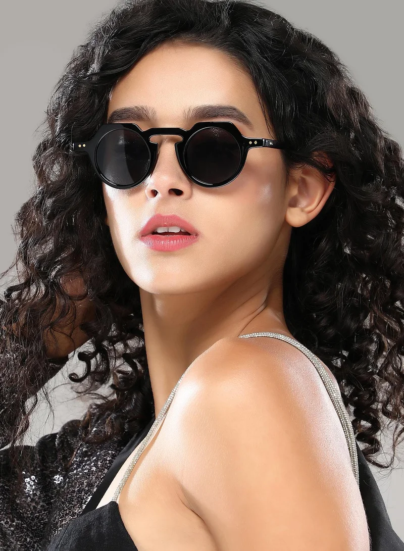 Haute Sauce Polarized Full Rim Round Sunglasses For Women
