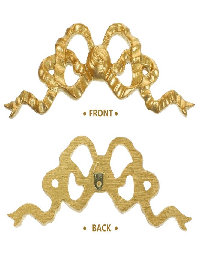أموسفون قطعتان من زينة جدارية على شكل فيونكة من الراتنج الذهبي من آموسفن، مناسبة لتزيين غرفة المعيشة وغرفة النوم والمدخل، أبعادها 6.29 × 2.36 × 0.78 بوصة - Image 5