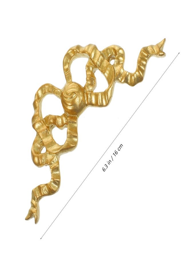 أموسفون قطعتان من زينة جدارية على شكل فيونكة من الراتنج الذهبي من آموسفن، مناسبة لتزيين غرفة المعيشة وغرفة النوم والمدخل، أبعادها 6.29 × 2.36 × 0.78 بوصة - Image 4