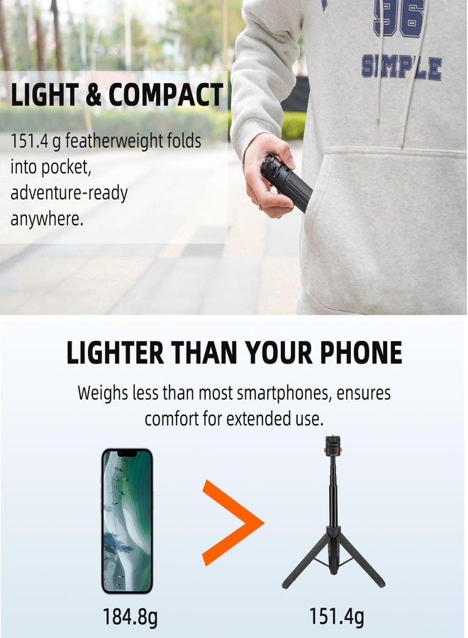 BRDRC Osmo Pocket 3 Tripod for Go Pro Action Camera, Mini Table Desk Extendable Tripod Stand Small Handheld Selfie Stick with Quick Release 1/4'' Screw Vlog for DJI Action 5 Pro for Insta360 X4 Accessories - Image 4