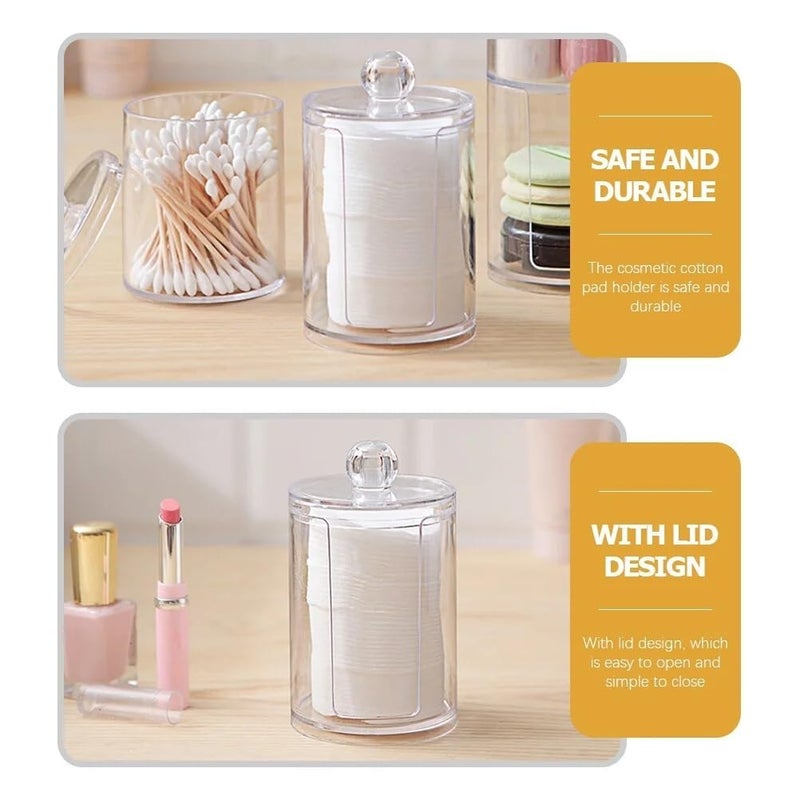 LASALE LASALE Luxury Acrylic Makeup Organizer Essential Organizer for Cotton Pads  Discs With Lid Cotton Pad Holder Box 1 Pcs  - Image 3