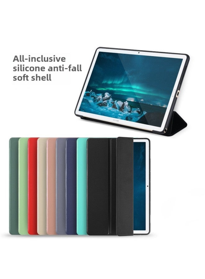 Suitable For Huawei Matepad10.4 Protective Case Glory V6 Tri-fold Leather Case Pro10.8 Conjoined Flat Case-Color:dark Green-Applicable Model:MatepadPro13.2 Inch