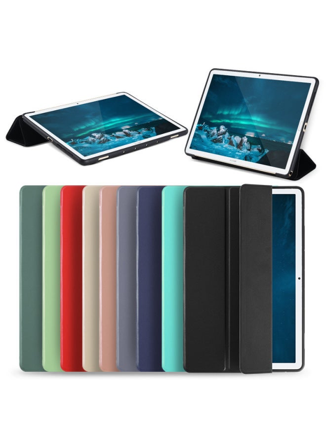 Suitable For Huawei Matepad10.4 Protective Case Glory V6 Tri-fold Leather Case Pro10.8 Conjoined Flat Case-Color:dark Green-Applicable Model:MatepadPro13.2 Inch