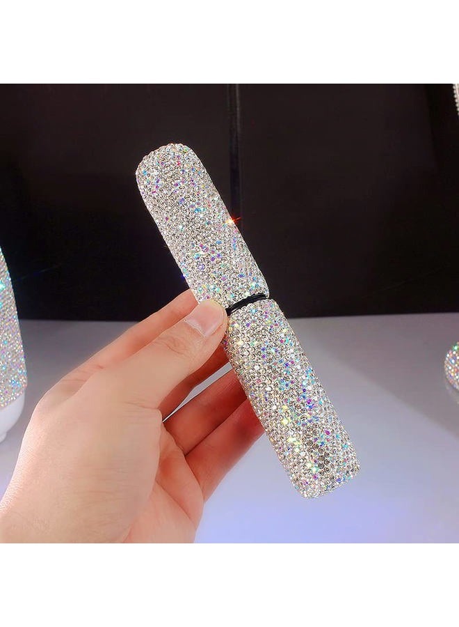 Bestbling Bling Bling Portable 5-Piece Makeup Brush Set for Eyeshadow and Eyebrows with Rhinestone Barrel Packaging (Silver) - Image 5