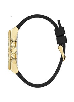 GUESS Guess Men's Black Gold Multi-Function Silicone Strap Watch - GW0518G2  - Image 3