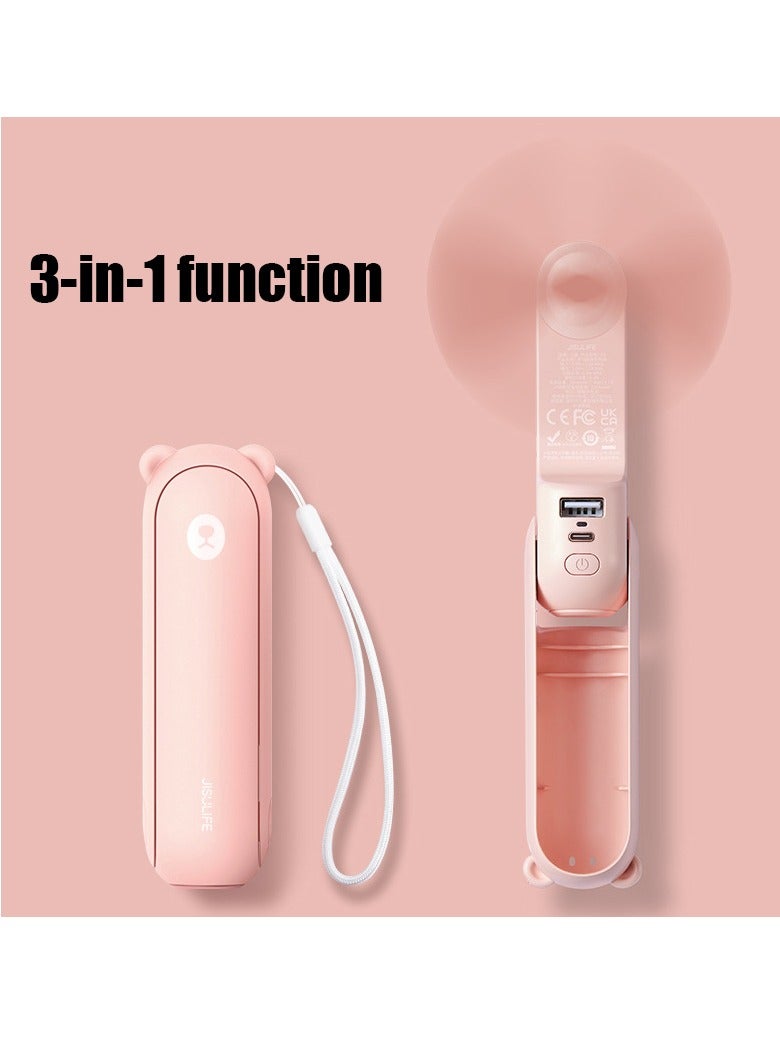 جيسيو لايف المحمولة مروحة صغيرة ، 3 في 1 مروحة المحمولة ، المحمولة الناقل التسلسلي العام مروحة صغيرة قابلة للشحن ، مع إمدادات الطاقة المحمولة بطارية تعمل مروحة [ 14-21 ساعات ] - Image 1