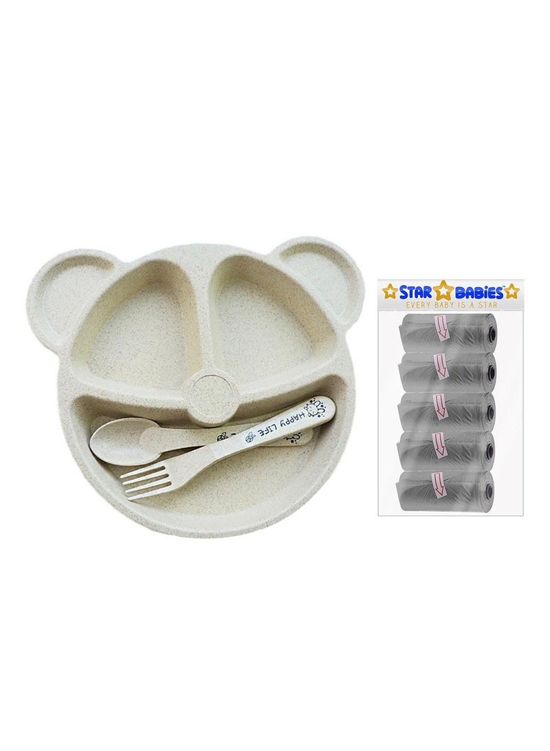 Star Babies - Scented Bag, Plate Set - Grey - Image 1