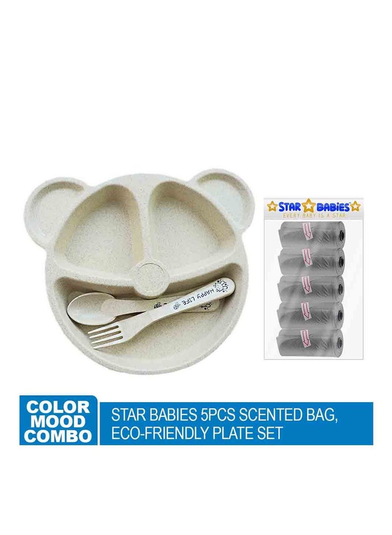 Star Babies - Scented Bag, Plate Set - Grey - Image 2