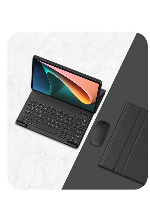 Arabic and English Keyboard Case Compatible with Honor Pad X9/X8 Pro 11.5 inch 2023, Slim Protective Case with Detachable Wireless Bluetooth Keyboard & Mouse