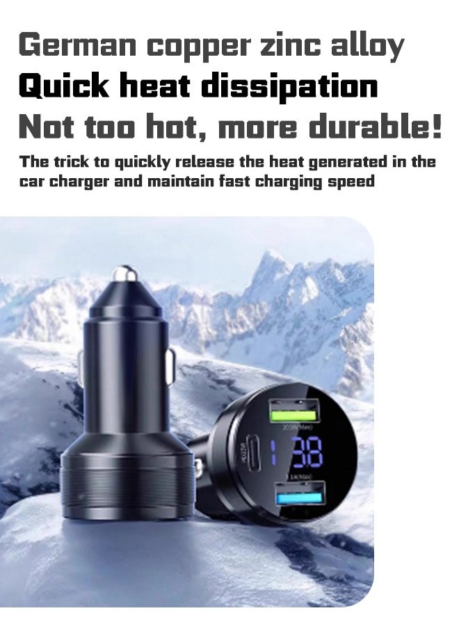 Generic Adapter, 100W car fast charging adapter, digital display, dual USB jack.  - Image 3