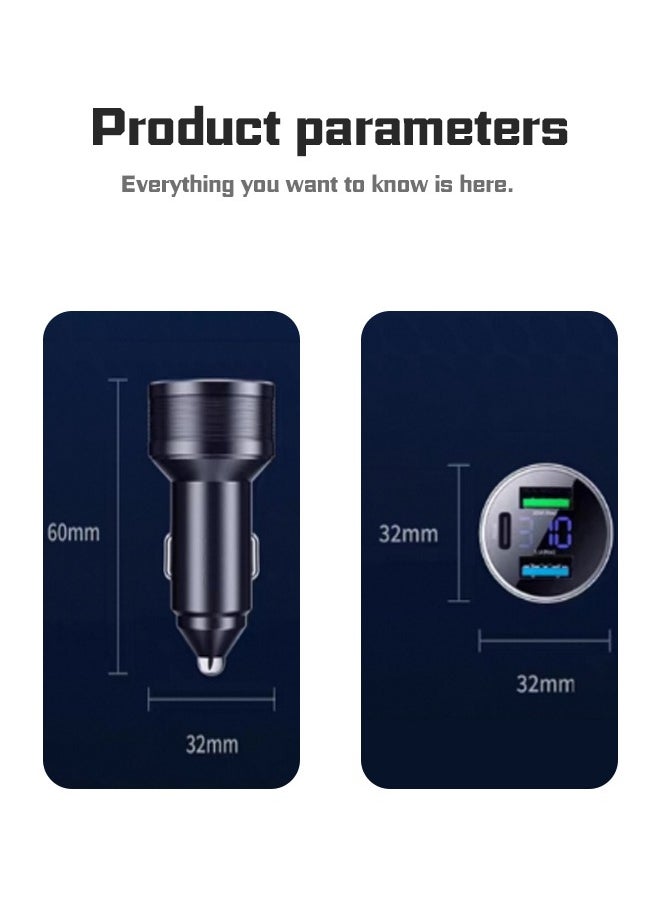 Generic Adapter, 100W car fast charging adapter, digital display, dual USB jack.  - Image 4