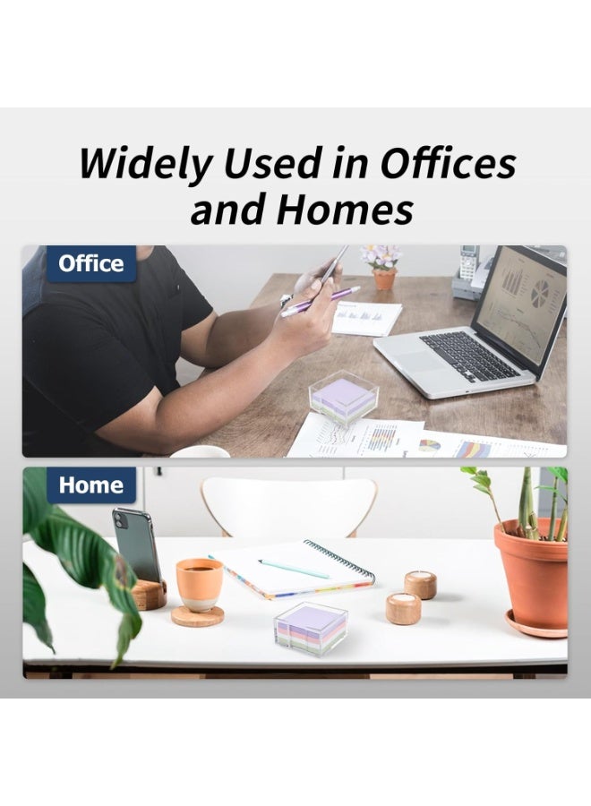 Acrylic Sticky Note Holder, 3 x 3 Crystal Clear Acrylic Notepad Holder Sticky Note Dispenser for Dorm Room and Office Desk Organizer - Image 2