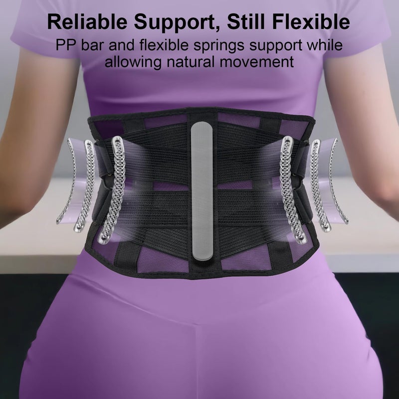 cybryeh Ultra Breathable Back Brace for Women and Men Lower Back, Lightweight & Thin Back Support Belt, Dual Adjustable Waist Lumbar Support Belt for Sciatica, Herniated Disc, Scoliosis Back Pain Relief - Image 3