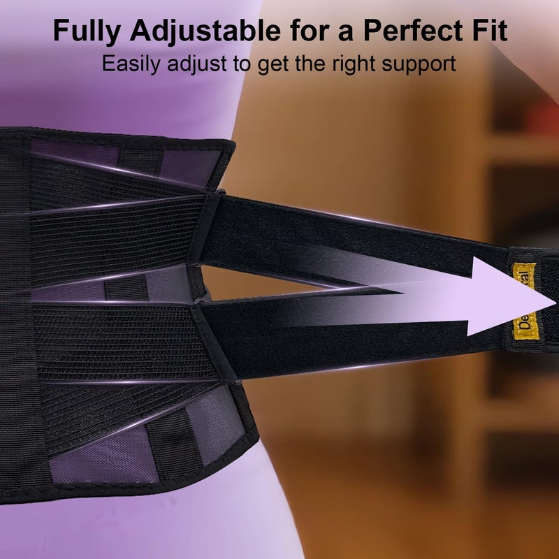 cybryeh Ultra Breathable Back Brace for Women and Men Lower Back, Lightweight & Thin Back Support Belt, Dual Adjustable Waist Lumbar Support Belt for Sciatica, Herniated Disc, Scoliosis Back Pain Relief - Image 5
