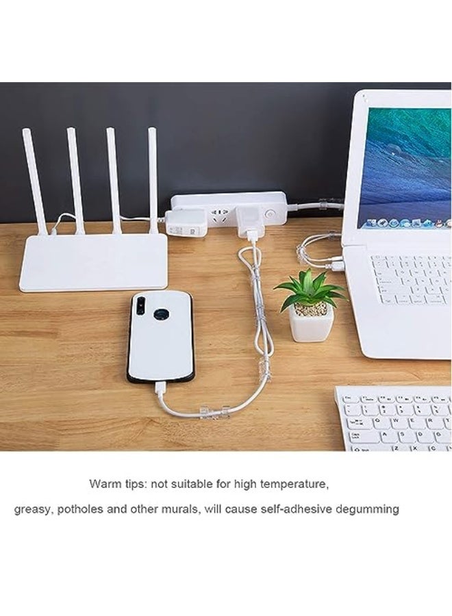 هونونج 50 قطعة مشابك إدارة الكابلات ذاتية اللصق، حوامل أسلاك مطورة للمساحات الجدارية، منظم كابلات قوي لإدارة الكابلات تحت المكتب، السيارة، التلفاز، الكمبيوتر، المكتب المنزلي. - Image 5