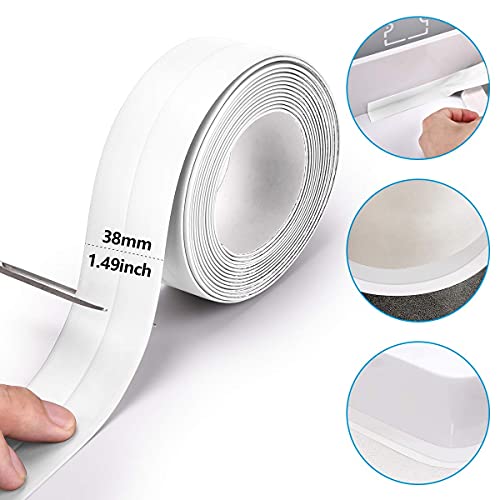 solikdm Bath & Kitchen Caulk Tape Sealant Strip, PVC Self-Adhesive Tub & Wall Sealing Tape, Shower Tile Sealer (2PC) - Image 2