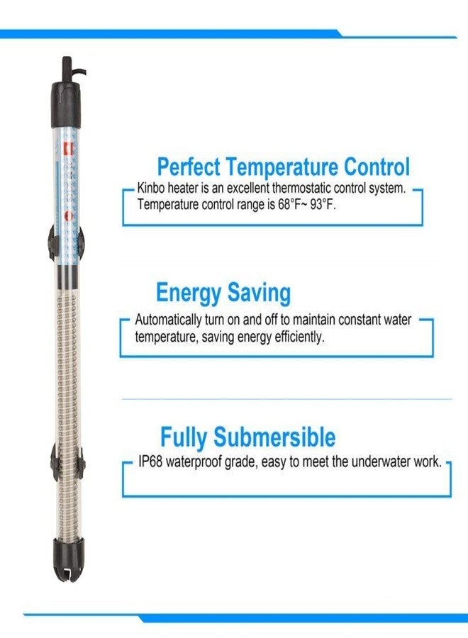 COLOURFUL AQUARIUM سخان حوض أسماك ملون - سخان زجاجي عالي الغاطس أوتوماتيكي التشغيل/الإيقاف لحوض الأسماك | درجة حرارة دافئة | مقبض تحكم | ملحقات حوض الأسماك (300 واط، من 80 إلى 200 لتر) - Image 5