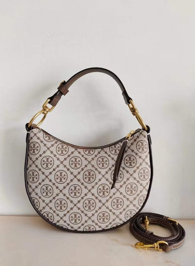 Burch Tory Burch | T Monogram Jacquard Mini Crescent Bag