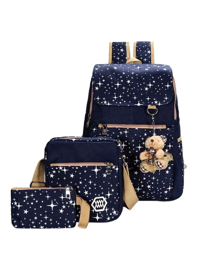 Flap Closure School Backpack Set Blue - Image 1