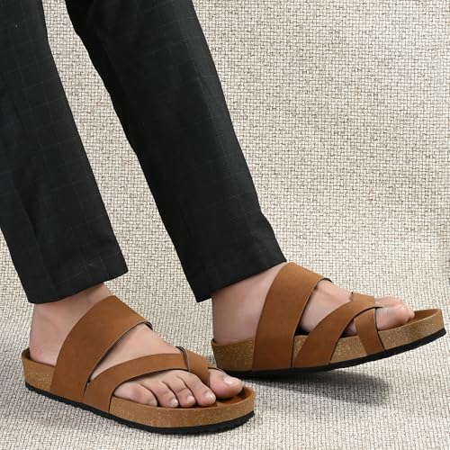 Centrino Mens Cushion Sliders/Slippers | PU Padding on the Footbed | Bounce Back Technology | Comfortable & LightWeight | Stylish & Everyday Flip Flops for Gents 6864-2_BROWN_10 - Image 3