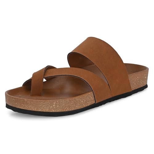 Centrino Mens Cushion Sliders/Slippers | PU Padding on the Footbed | Bounce Back Technology | Comfortable & LightWeight | Stylish & Everyday Flip Flops for Gents 6864-2_BROWN_10 - Image 1