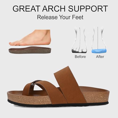 Centrino Mens Cushion Sliders/Slippers | PU Padding on the Footbed | Bounce Back Technology | Comfortable & LightWeight | Stylish & Everyday Flip Flops for Gents 6864-2_BROWN_10 - Image 2