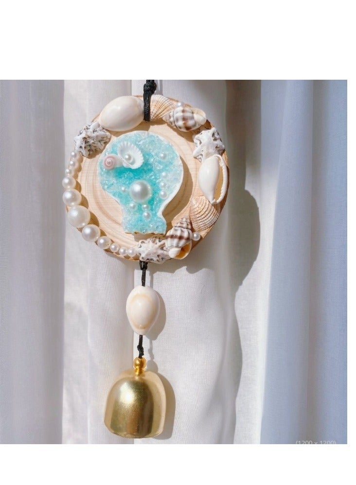 الواحة-TH جرس الرياح من الصدف البحرية الطبيعية الكريستالية لديكور المنزل وديكور الستارة وديكور الباب